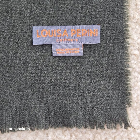 DARK GREEN Cashmere Scarf Louisa Pernini - Picture 4 of 9